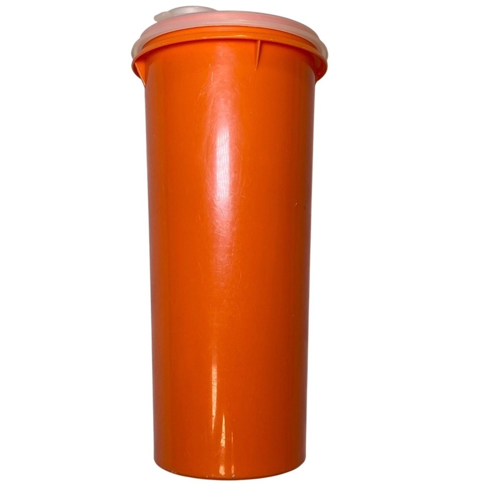 Vintage Tupperware‎ Orange Tall Tumbler Juice Shaker 262-9 w/ Flip Top Lid 603-3